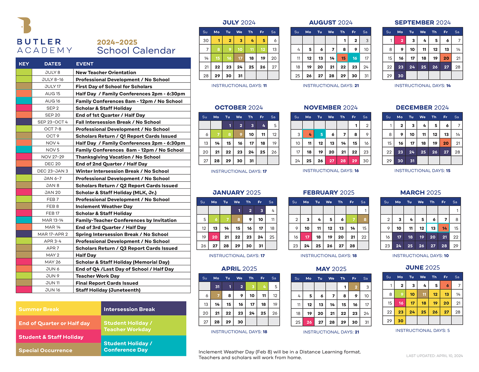 BA Calendar 2024-2025