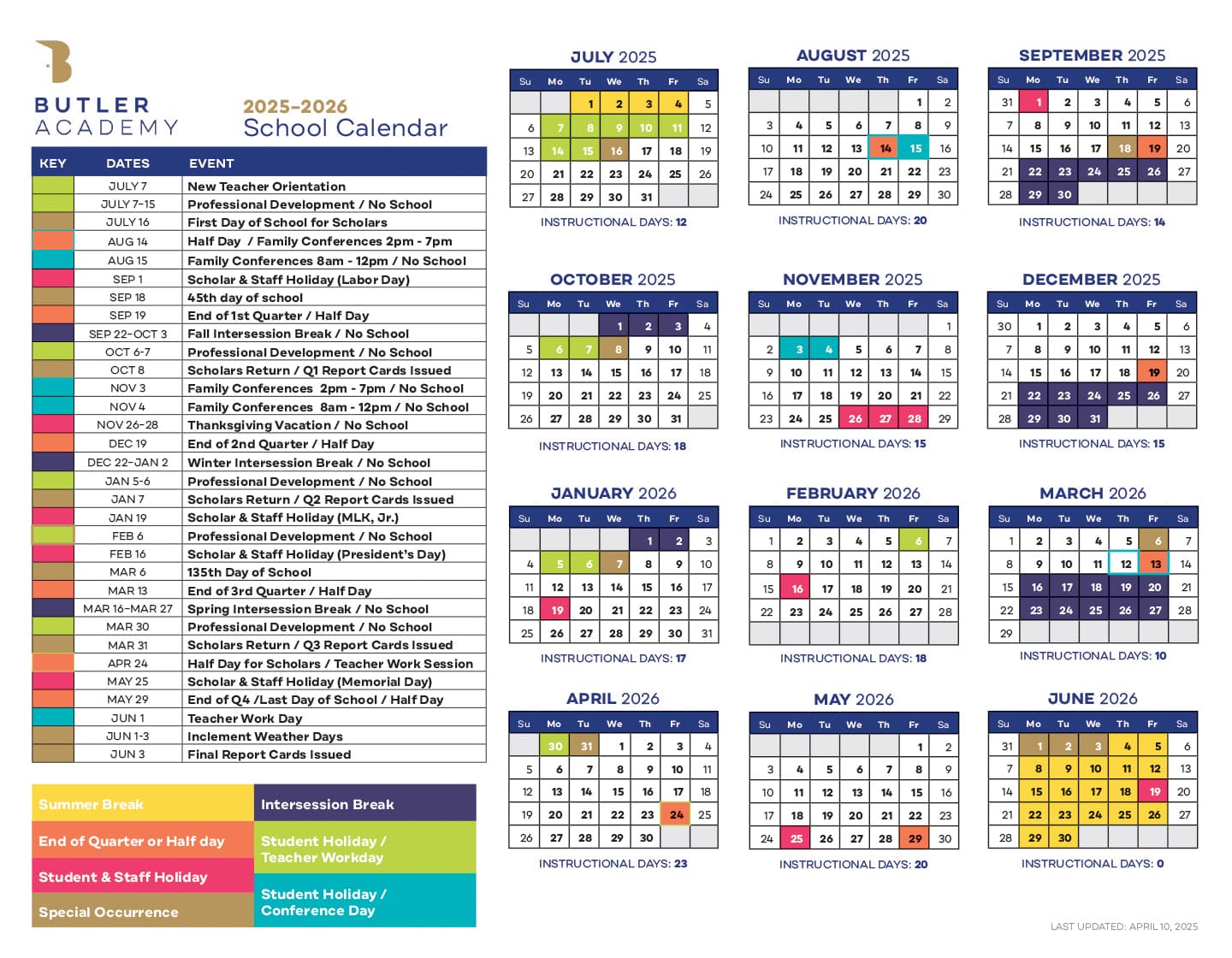 BA Calendar 2025-2026