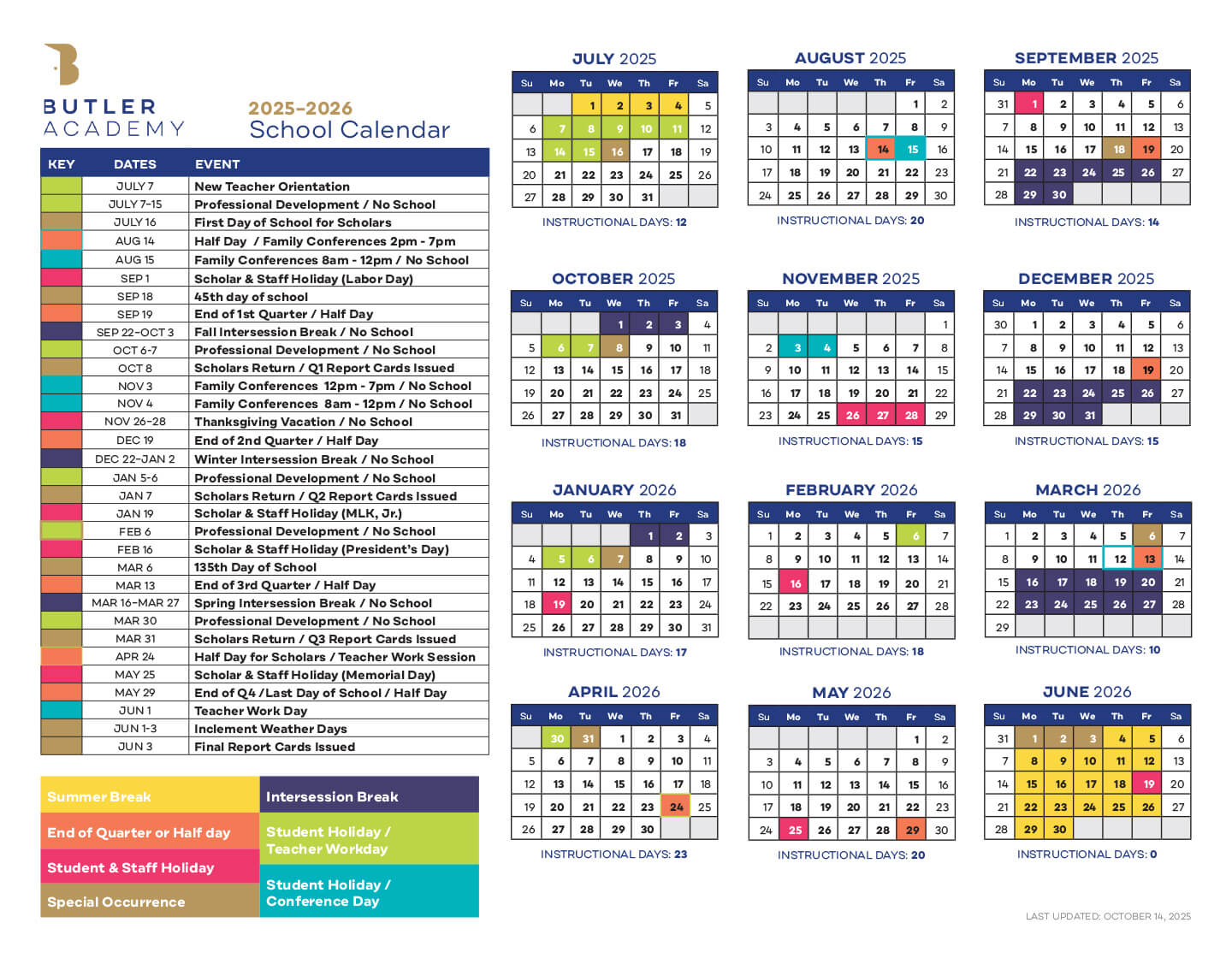 BA Calendar 2025-2026