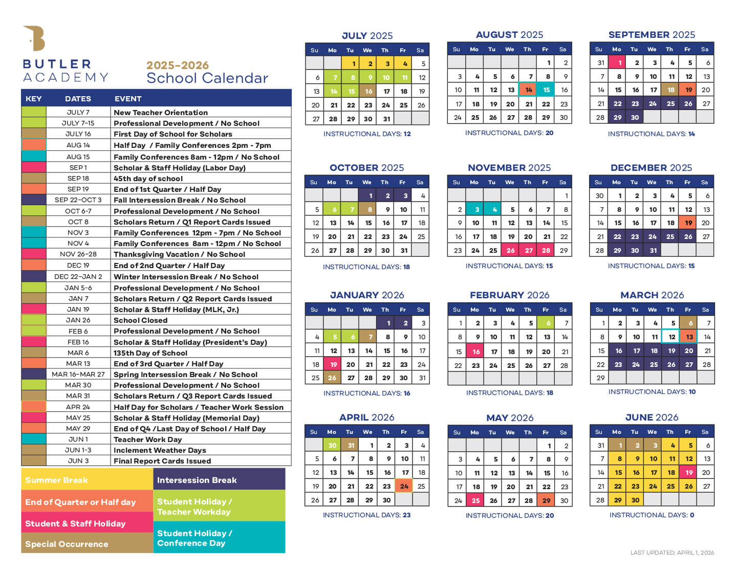 BA Calendar 2025-2026