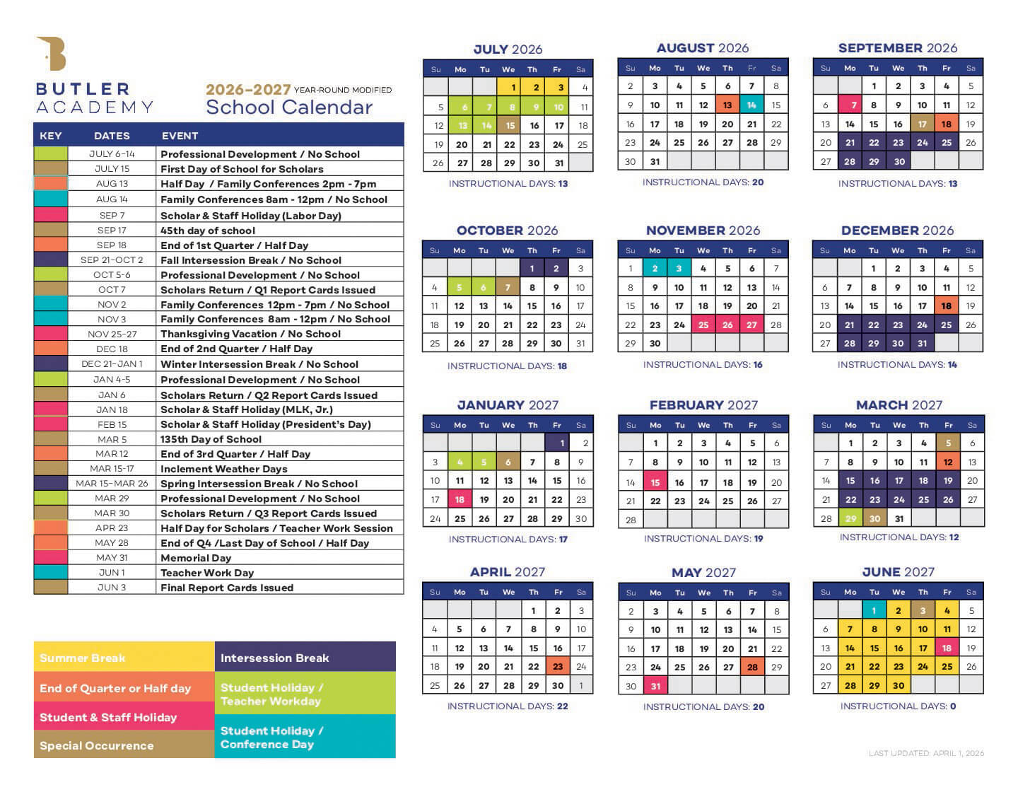 BA Calendar 2026-2027